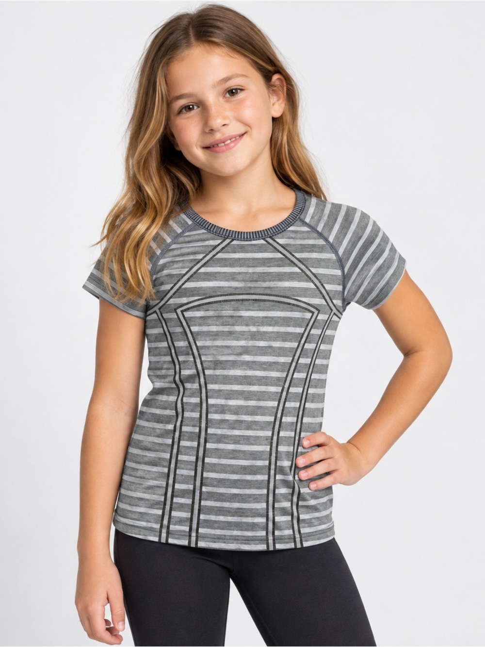 Ivivva by Lululemon Girls Size 10 Swiftly Fly Tech Seamless Short Sleeve Shirt
